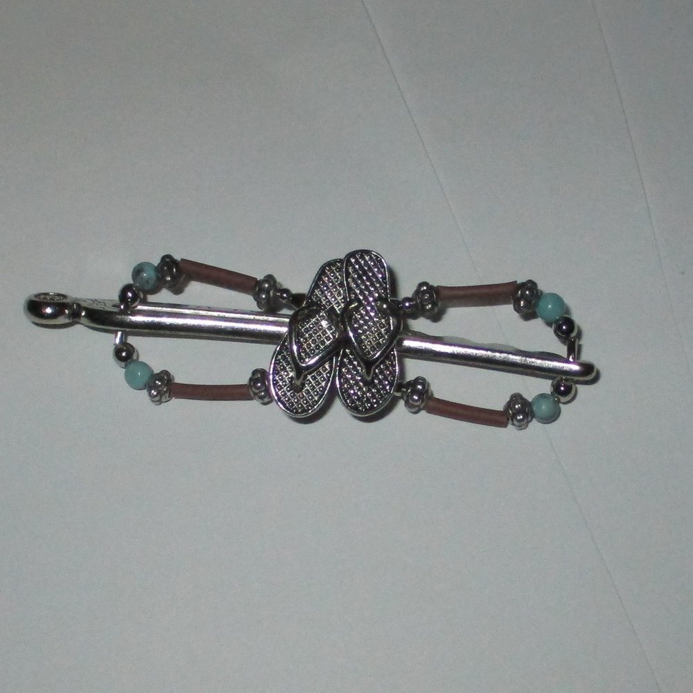 Beach Sandal Beaded Barrette Flip Flop Flexi Clip Hair Styling Lilla Rose Sz S